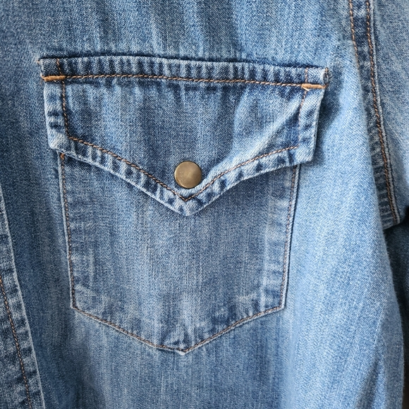DIY Rehab Blue Western Denim Shirt - Picture 3 of 6